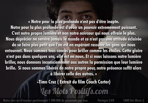 réplique coach carter quel est votre plus grande peur